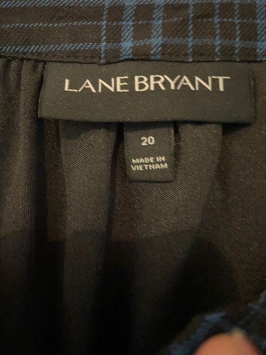 Lane Bryant Black and Blue Plaid Long Sleeve Dress - Picture 2 of 3